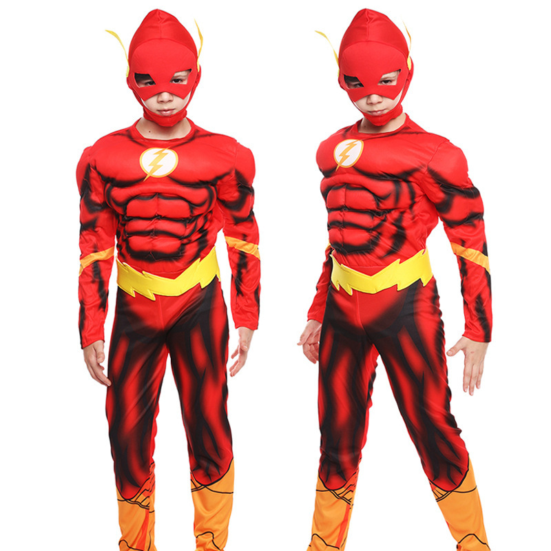 Justice League Children's Lightning Flash Halloween Costume Hero Costume Stage Decoration Performance Costume