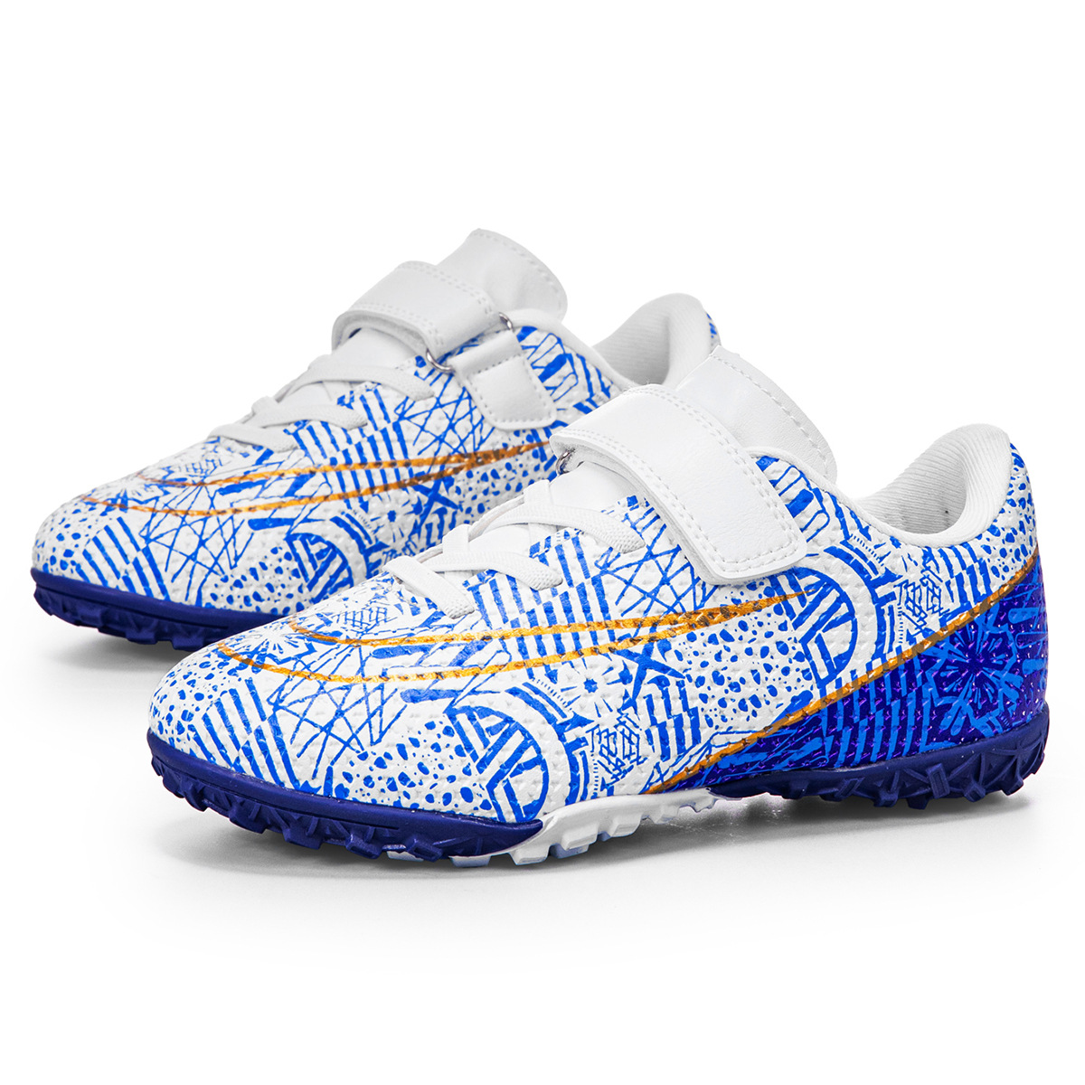 Zapatos de fútbol para niños con velcro bajo nuevo tipo de zapatos de entrenamiento transfronterizos de entrenamiento profesional de estudiantes de fútbol con clavos largos