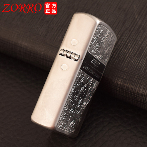 Zorro kerosene lighter with color-coded Chinese grass double-sided pattern creative retro old-fashioned grinding wheel men's gift lighter
