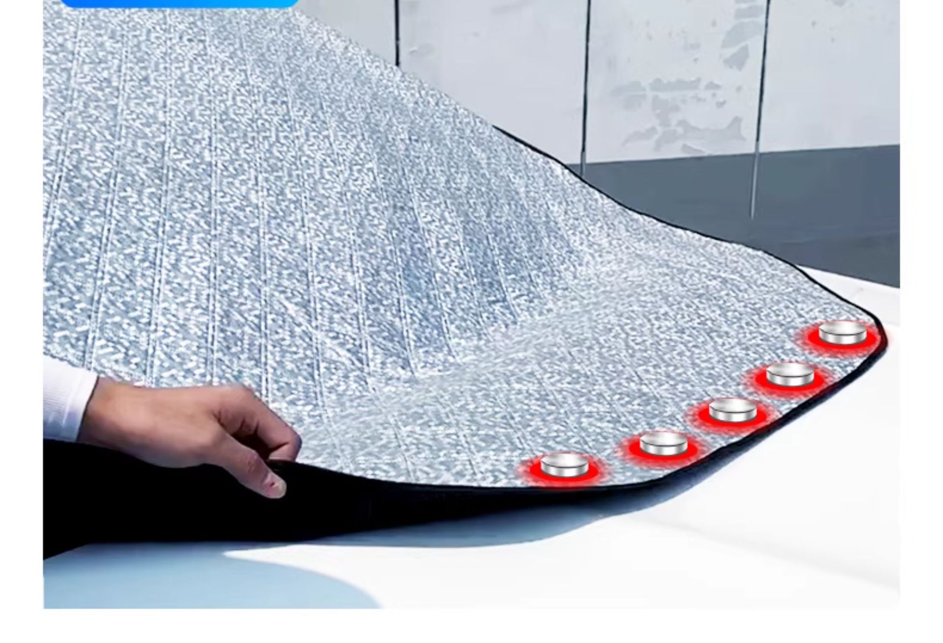 Car Snow Shield Front Windshield Winter Sunshade Cover Sunshade Cover Zhongheng Car Front Windshield Self-Storage Snow Shield