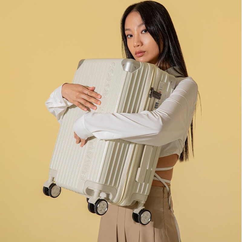 Spot Expandable Multifunctional Suitcase 20inch Boarding Case Pure Pc Zipper Suitcase Silent Wheel Trolley Case