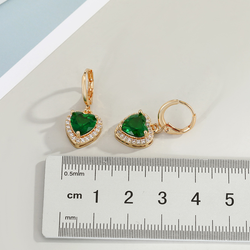 Korean Diamond Alloy Plating Heart-shaped Earrings display picture 2