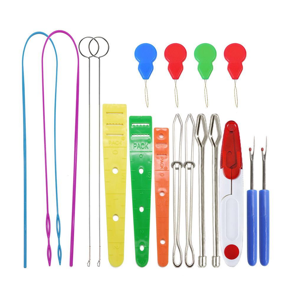 Juego de enhebrador de banda elástica de Amazon, cable de banda elástica de plástico largo, enhebrador de cuerda de doble orificio, clip de cinturón