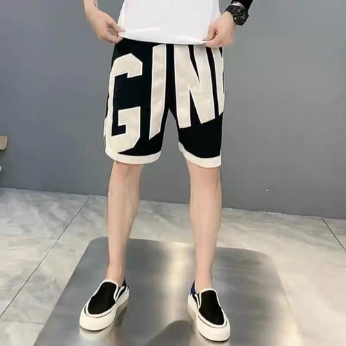Men's sporty casual trendy five-pocket pants versatile middle-length shorts youth beach short pants summer five-pocket trendy pants