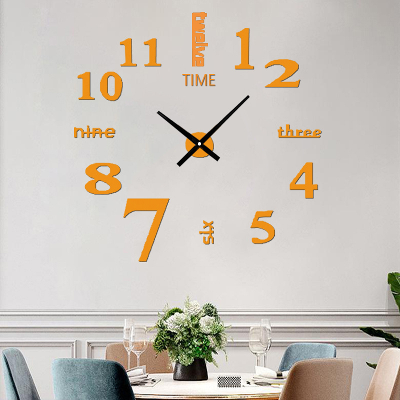 Fábrica al por mayor transfronteriza acrílico creativo simple reloj de pared dormitorio sala de estar de fondo pintura decorativa etiqueta de la pared reloj luminoso