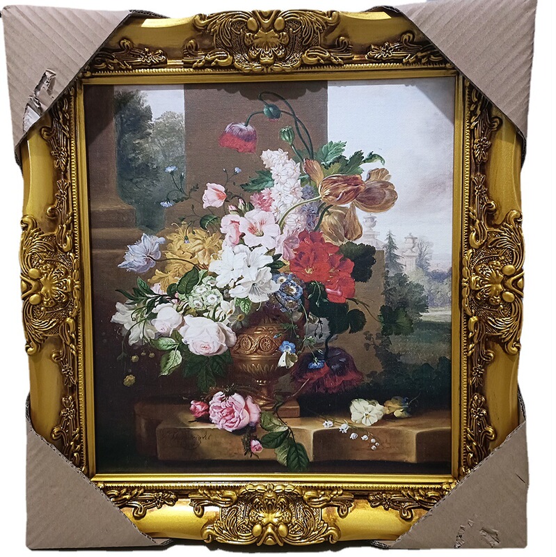 European Carved Frame Oil Painting Canvas Classical Frame European Classical Oil Painting Frame Photo Frame Decorative Solid Wood Line Wholesale