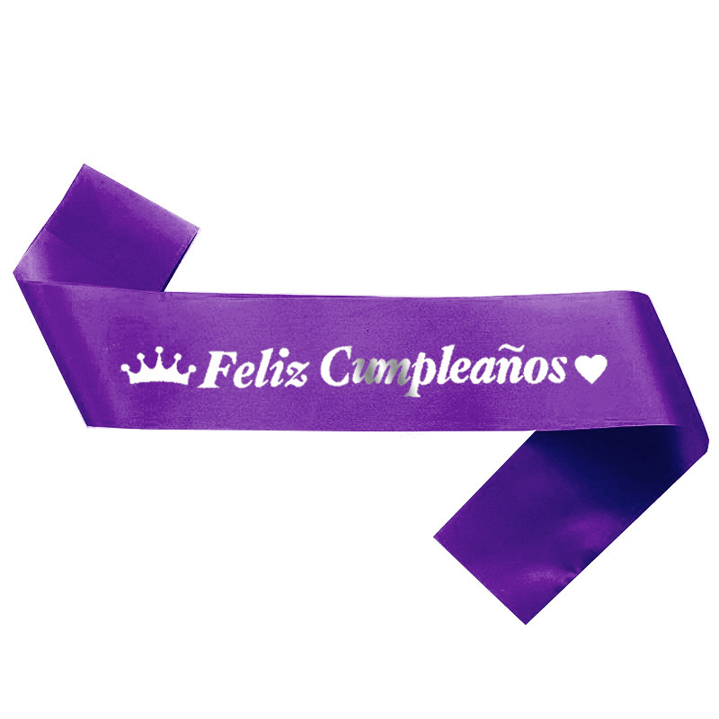 Fiesta de cumpleaños en español Cinturón de seda Feliz Cumpleaños Cinturón de etiqueta image 18