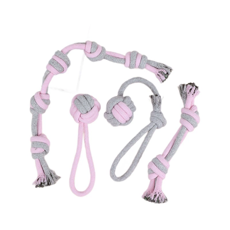 Dog leash knot toys toys to grind teeth, pulling leash to grind teeth, large, medium and small dog interactive toys