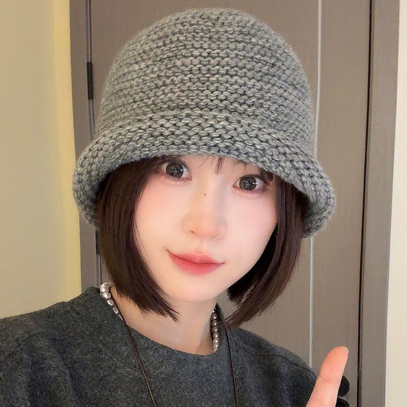 Wool Blend Warm Fisherman Hat for Women, Autumn and Winter Warm Rolled-Edge Thick Yarn Bucket Hat, Versatile Fashionable Wool Hat Wool Blend Warm Fisherman Hat for Women, Autumn and Winter Warm Rolled-Edge Thick Yarn Bucket Hat, Versatile Fashionable Wool Hat