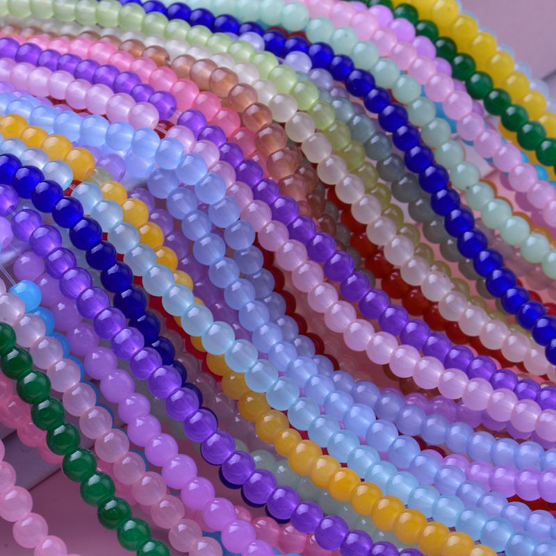 Glass multicoloured round beads