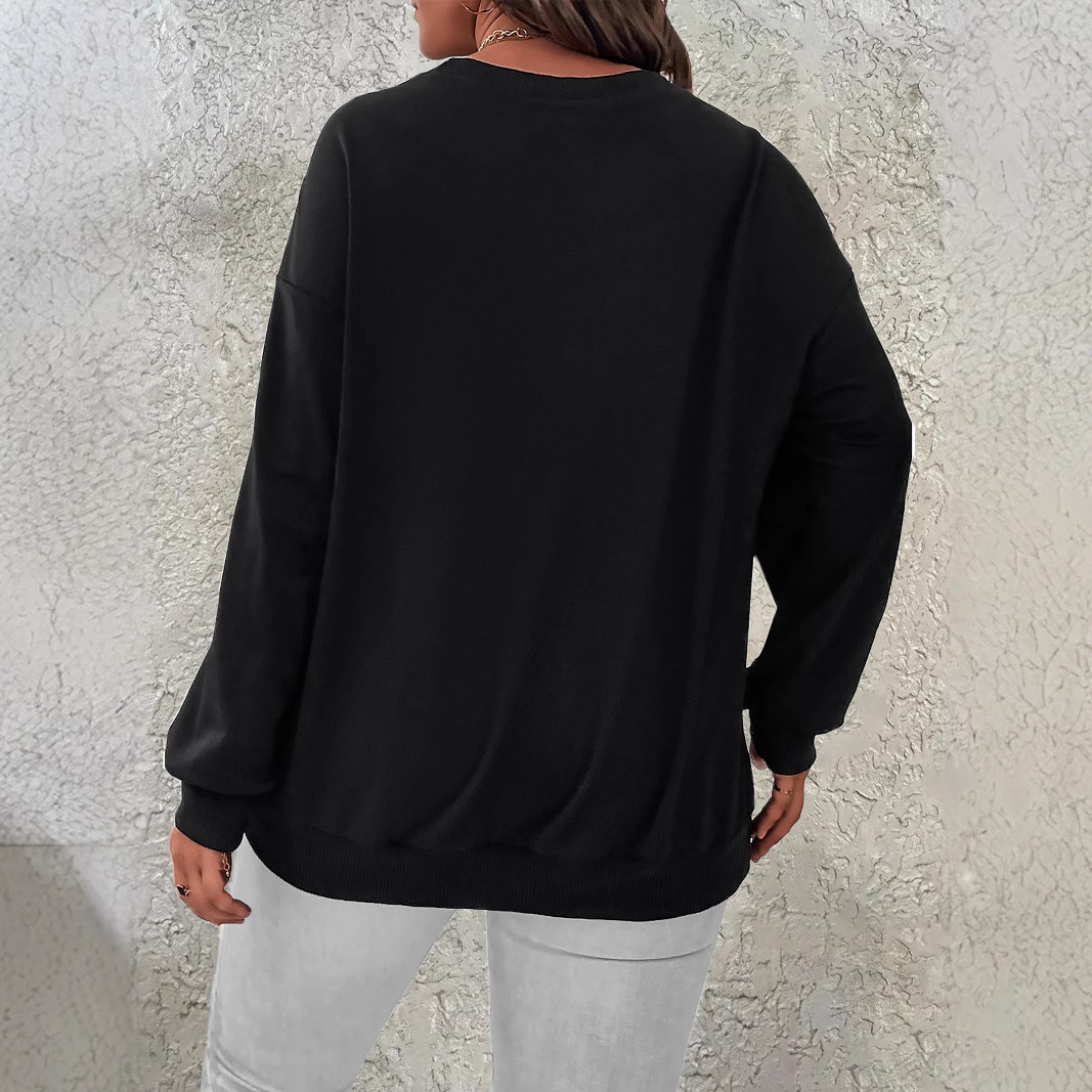 Women's Elegant Basic Long Sleeve Tops With Fringe Detail, Round Neck Pullover For Casual Daily Wear_ecoleips.com