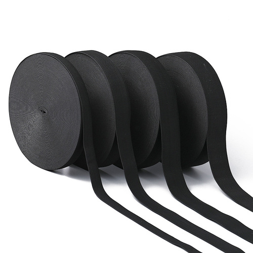 Black and white elastic waistband high elastic pants waist loose tight elastic force rubber flat hook woven auxiliary elastic band