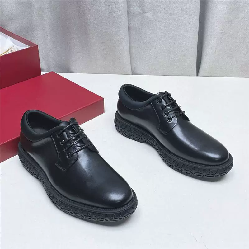 Мужские повседневные туфли дерби на толстой подошве, из телячьей кожи и технической ткани, универсальные, легкие и удобные кожаные туфли.