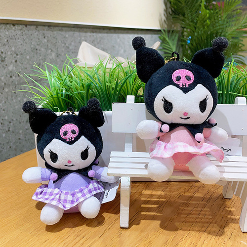 New Kuromi Doll Plush Hook Pendant Fidget Toy Wholesale Viral Plush Toy Pouch Keychain Plush Stuffed Animal