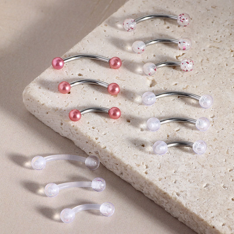 Pointed titanium steel lip stud product view