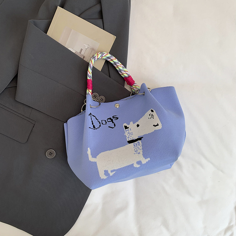 Bolsa de impresión coreana de niña nicho bolso de cubo de diseño diario versátil bolso de mano para estudiantes de viaje diario