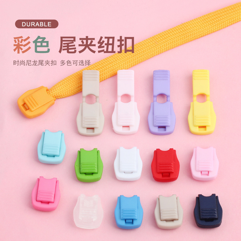 Plastic shoes with tail clip button shoes lazy elastic band telescopic slip adjustment wearing rope buckle hanging clock color buckle