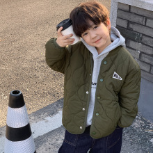 2025冬男童绗棉棒球领棉服日系刺绣加厚外套儿童棉袄潮 一件代发