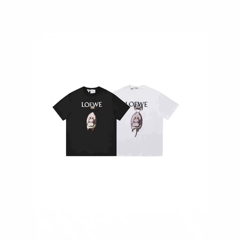 High-end Loewe T-shirt, short-sleeved, pure cotton, round neck, loose fit, unisex, with complete print and three tags High-end Loewe T-shirt, short-sleeved, pure cotton, round neck, loose fit, unisex, with complete print and three tags