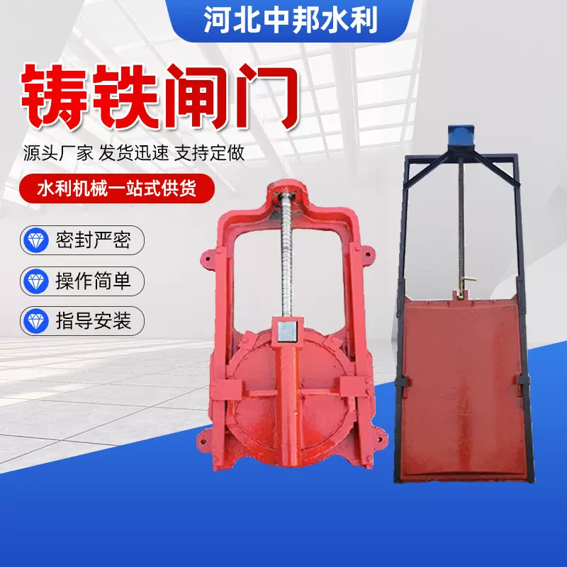 机闸一体闸门镶铜铸铁方形圆形闸门污水处理双向止水拱形平面闸门