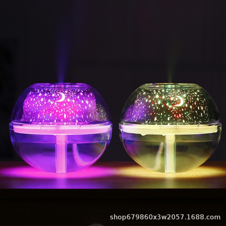 Hot Selling Crystal Projection Humidifier Household usb Mini Humidifier Rechargeable Air Humidification Projection Atmosphere Light