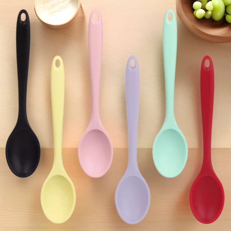 Cross-Border All-In-One Silicone Spoon Food-Grade Cooking Silicone Colander Kitchen Dense Spoon Salad Stirring Spoon