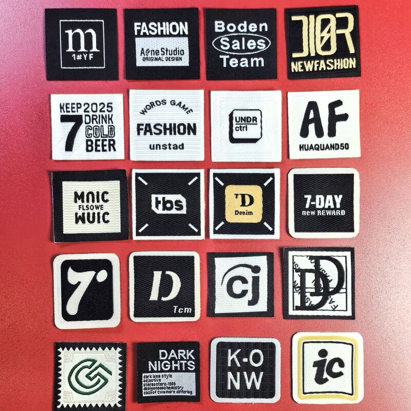 Square Classic Letter Patches Black and White Fabric Patches Garment Accessories Direct from Manufacturer