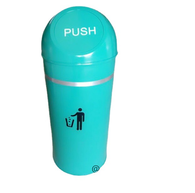 圆形垃圾桶废纸桶推盖垃圾筒不锈钢烤漆烟灰桶斜盖果皮箱厂家