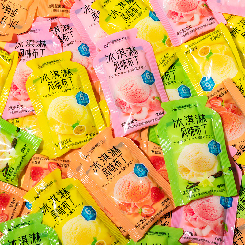Ice Cream Strawberry Pudding Konjac Jelly Children's Summer Dessert Mixed Flavors Leisure Snack Wholesale