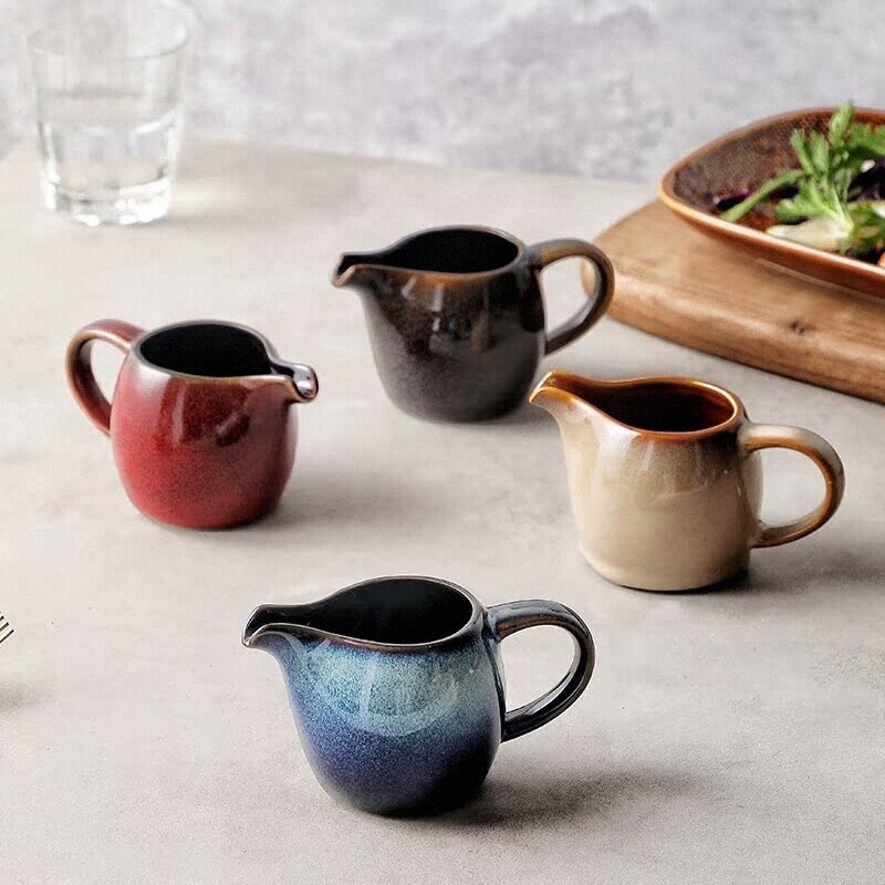 Small Milk Jug, Ceramic Coffee Extraction Cup, Spout Cup, Creative Milk Jug, Household Milk Pot, Steak Sauce Cup, Western Food Sauce Container