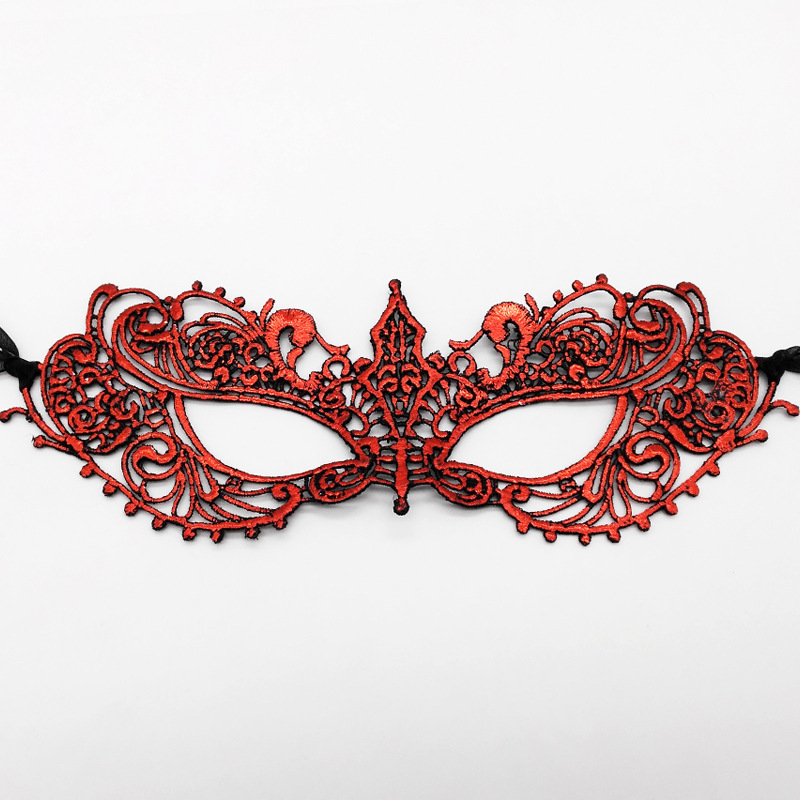 Transfronterizo exclusivo estampado máscara de encaje grueso mitad cara fiesta Halloween máscara de maquillaje vestido sexy máscara de ojos TK
