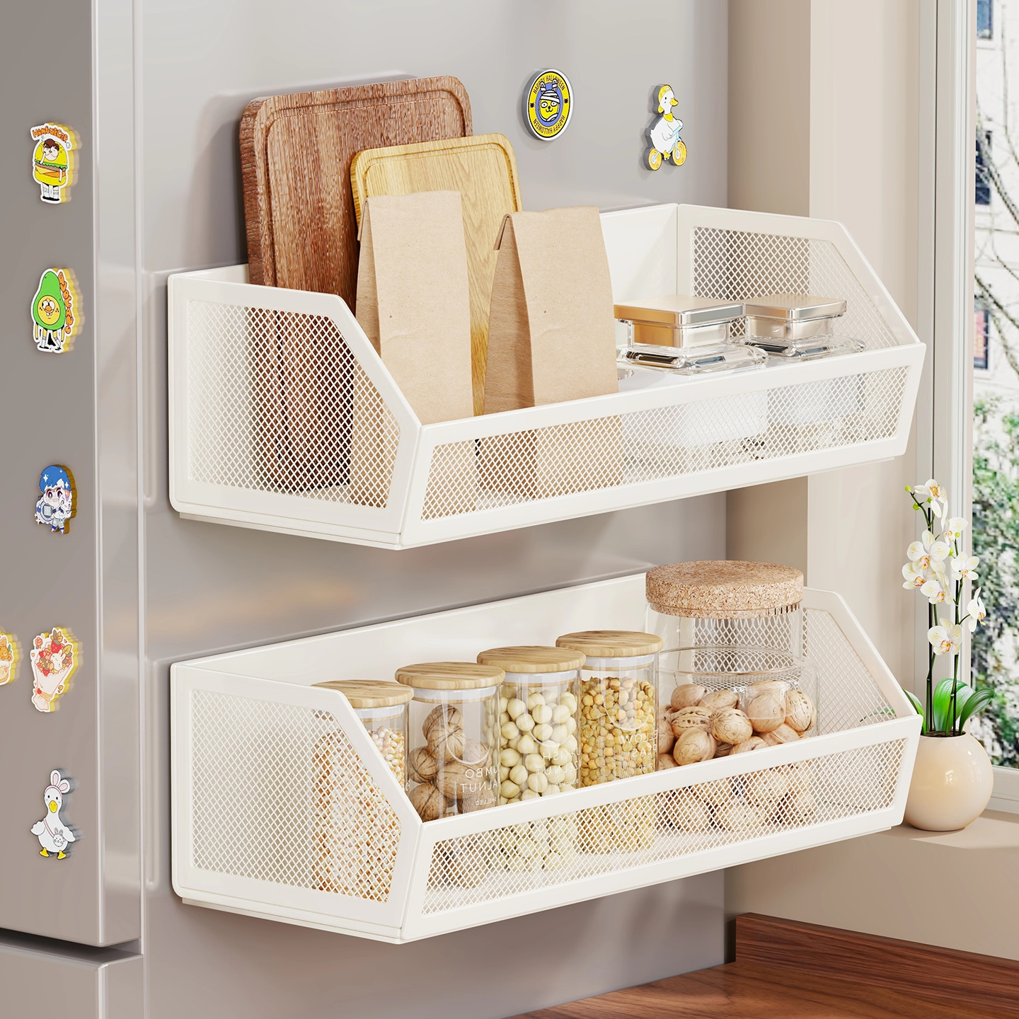 Estante Magnético de Cocina con Absorción Magnética para Refrigerador
