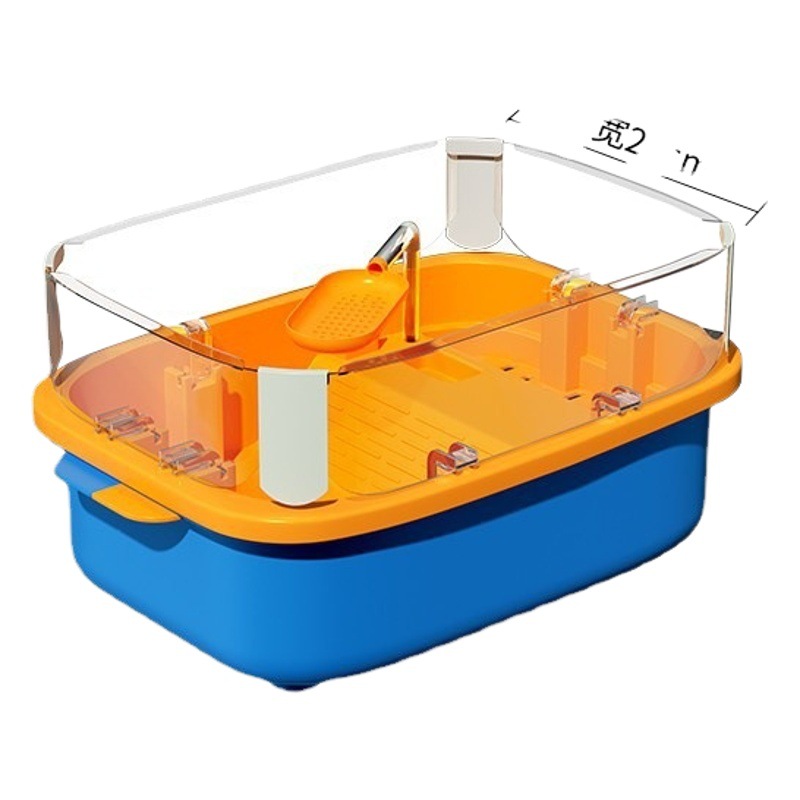 Tanque para Tortugas con Plataforma para Tomar el Sol, Caja Separada para Tortugas, a Prueba de Escape, Elevado, con Drenaje, Pecera, Acuario, Peces Ornamentales