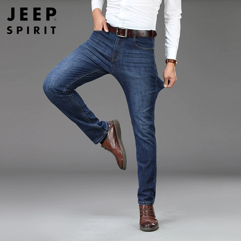 Демисезонные модные джинсы JEEP SPIRIT для отдыха, свободный прямой крой