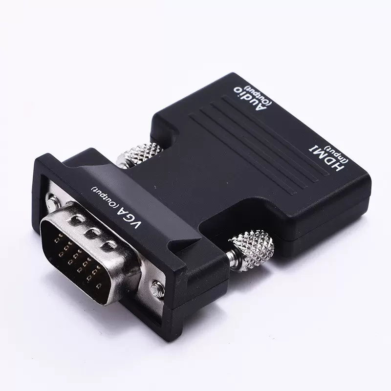跨境亚马逊HDMI母转VGA公转换器带音频电脑投影仪hdmi转vga转接头