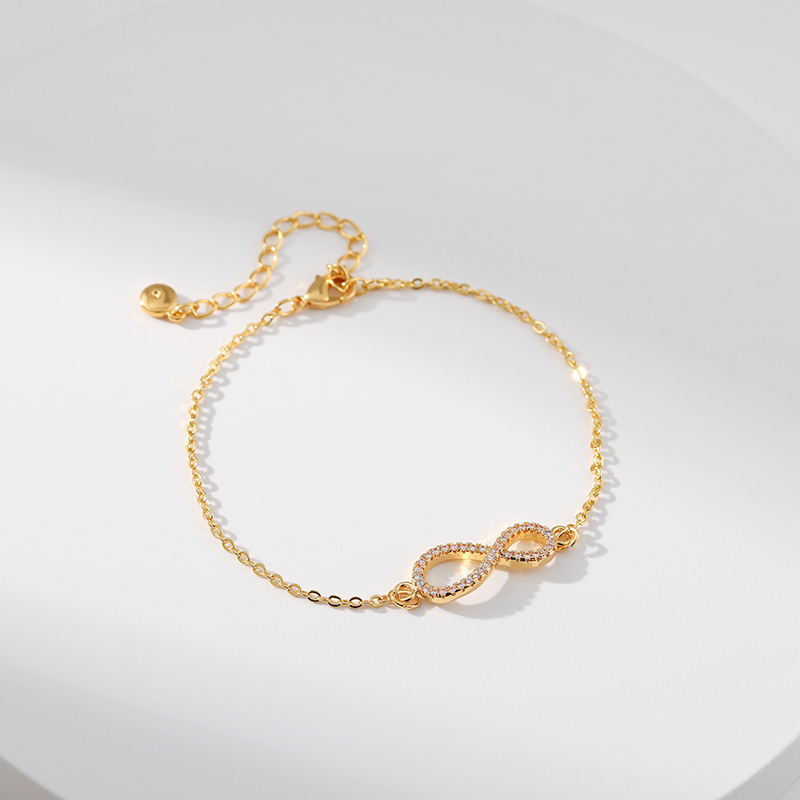 Simple Style Bow Knot Copper Plating Zircon Bracelets 1 Piece