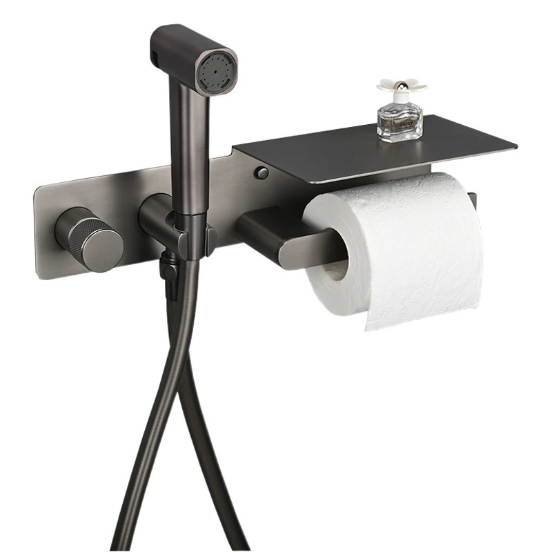 Набор для ванной комнаты: комплект для унитаза с распылителем, биде с горячей и холодной водой, скрытый распылитель для унитаза с держателем для бумажных полотенец