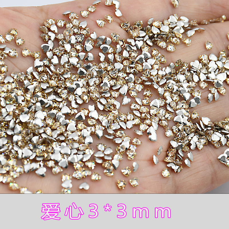 5A 샴페인 지르콘 하트 3*3mm--11*