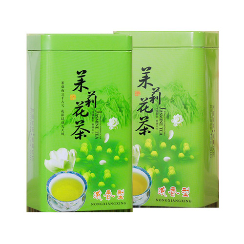 Wholesale loose-leaf green tea with jasmine flowers, 2024 new tea, strong aroma, iron can packaging, high-end gift box packaging, bagged for gifting