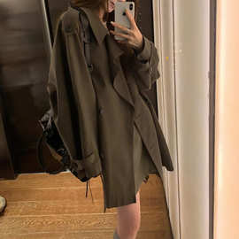 韩系宽松风衣外套女2025秋季新款小个子巨好看薄款韩版高级感短款