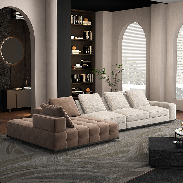 Italiano Lawrence tela sofá Internet celebridad minimalista diseñador salón grande y pequeño apartamento moderno sofá esquina combinación