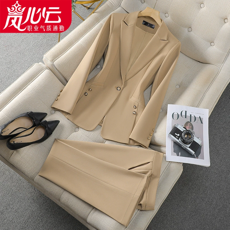 Модные женские деловые костюмы и брюки с длинными рукавами, стиль 2025 года, для осени, 8912