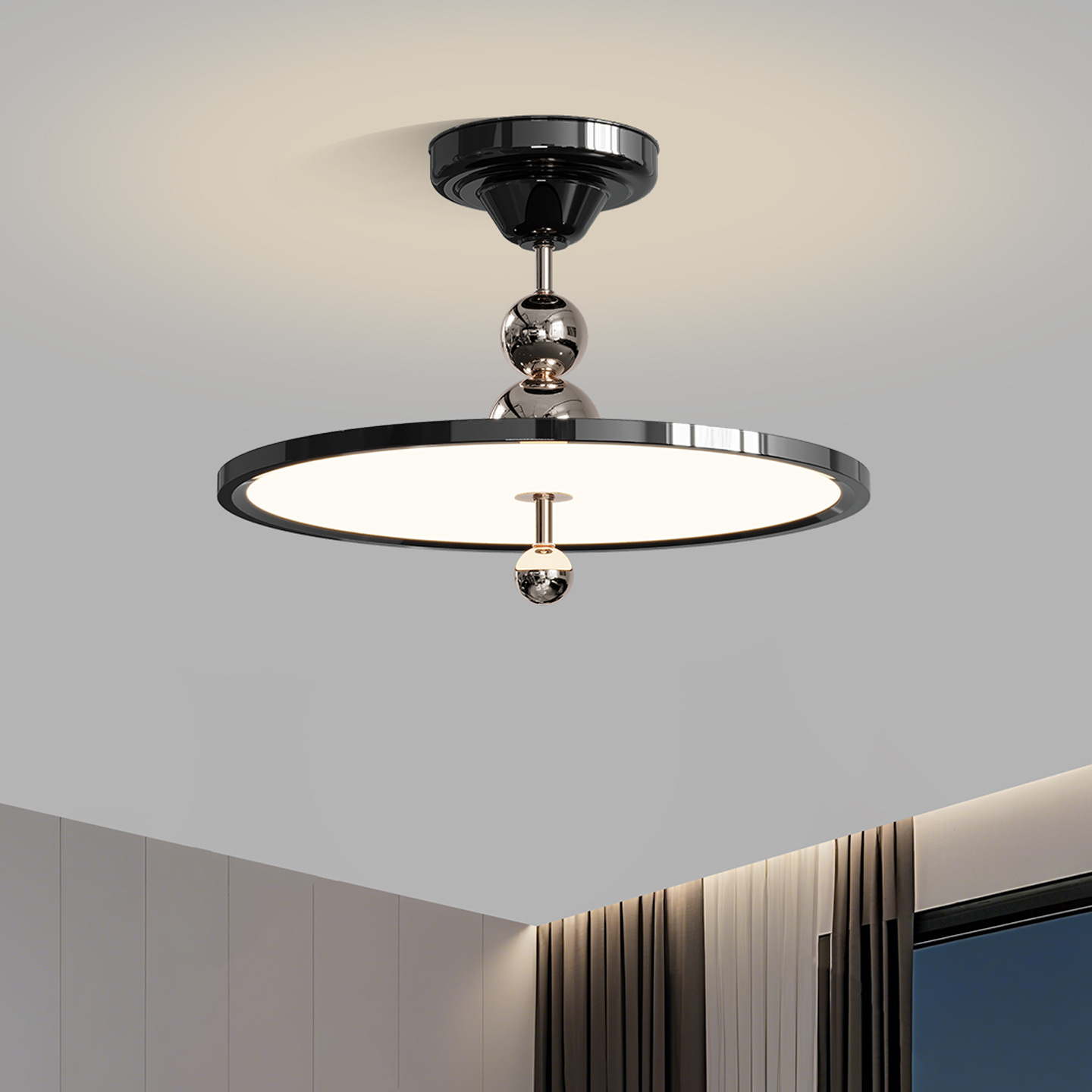 2026 nueva luz de dormitorio crema francesa minimalista alta sensación de estudio lámpara de habitación delgada platillo volador lámpara de techo 293L
