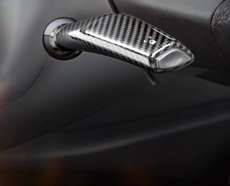Suitable for Tesla Model3/Y gear rod cover interior decoration handle decorative patch carbon fiber lever modification ya accessories