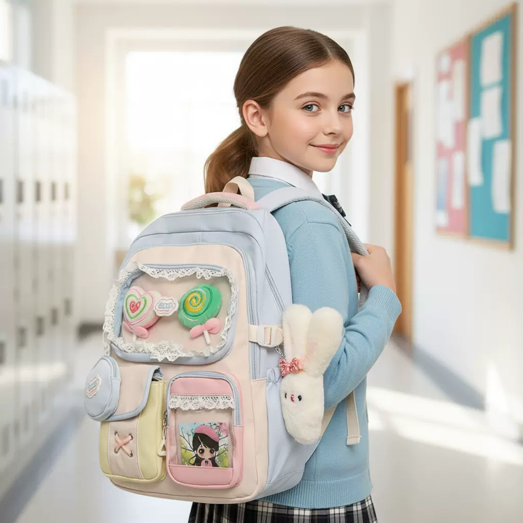 户外运动背包撞色大容量旅行双肩包高级感ins小众大学生女书包