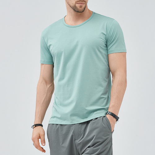 2024 Pure Color Short Sleeve T-Shirt for Men Slim Fit Discreet Women's Classic Matchable Innerwear T-Shirt Top