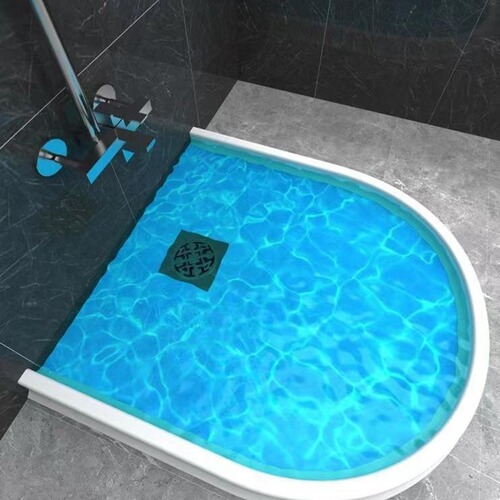Bathroom Corner Waterproof Shower Barrier, Curved Water Barrier for Wet Room, Waterproof Shower Room, Waterproof Dividing Strip, Self-Adhesive Waterproof Tape