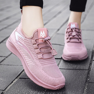 Women's Shoes, Versatile New Style Mesh Breathable Sneakers, Solid Color Fashionable Casual Shoes, Soft Sole Lightweight Single Shoes, Dropshipping