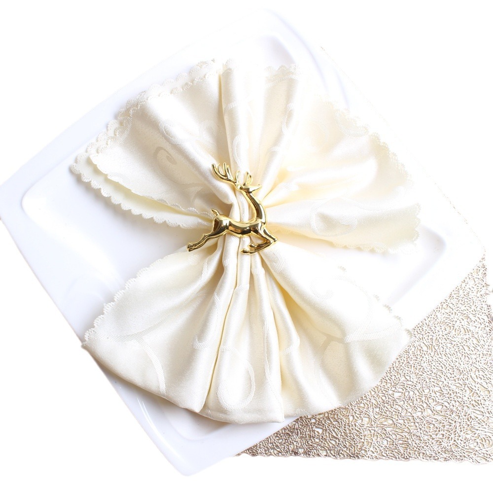 Hotel decoración de mesa de Navidad ciervos servilleta hebilla de metal anillo de servilleta anillo de La Boca anillo de tela venta directa al por mayor