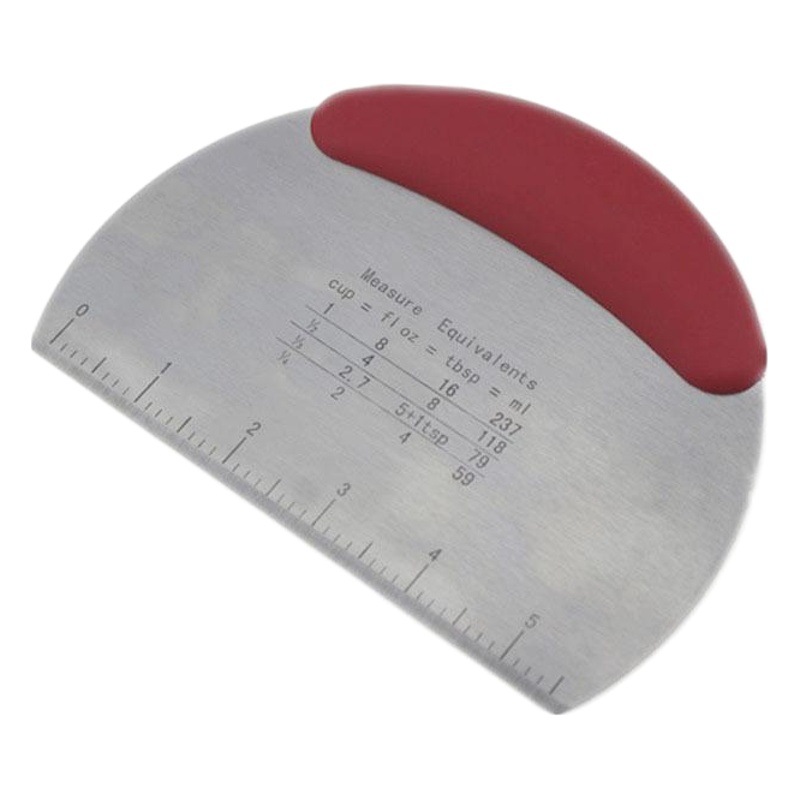Cortador de fideos de acero inoxidable con escala raspador de masa de harina cortador de fideos de azúcar de leche herramienta para hornear corte de un solo lado en stock